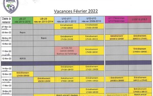 Programme des vacances école de foot et foot féminin