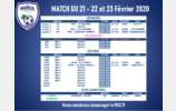 Programme match 21-22 et 23 Février