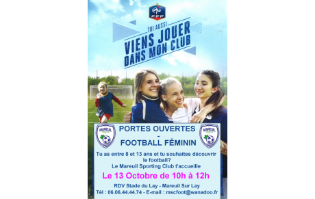 Portes Ouvertes Féminines - 13 Octobre 10h - 12h