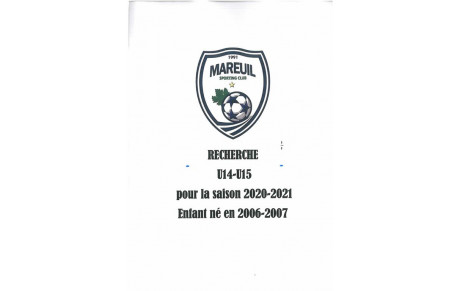 Recherche U14-U15