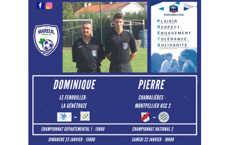 Où sont nos arbitres ce week-end ?